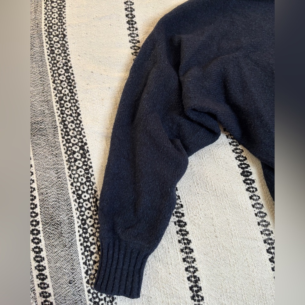 Raey Women's Navy Blue Cotton/Wool/Cashmere Blend Crew Oversized Sweater Size M - Picture 6 of 13
